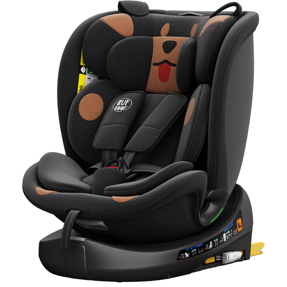 Scaun auto BUF BOOF B-Joy Deluxe rotativ 360 grade BJOYBLACKDOG, Isofix, 0-36 kg, i-Size, negru