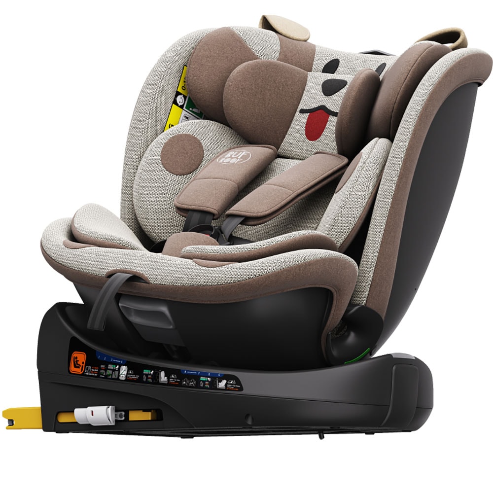 Scaun auto BUF BOOF B-Joy Deluxe rotativ 360 grade BJOYBROWNDOG, Isofix, 0-36 kg, i-Size, maro