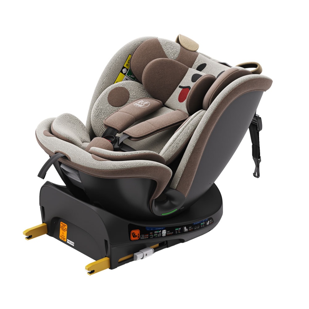 Scaun auto BUF BOOF B-Joy Deluxe rotativ 360 grade BJOYBROWNDOG, Isofix, 0-36 kg, i-Size, maro