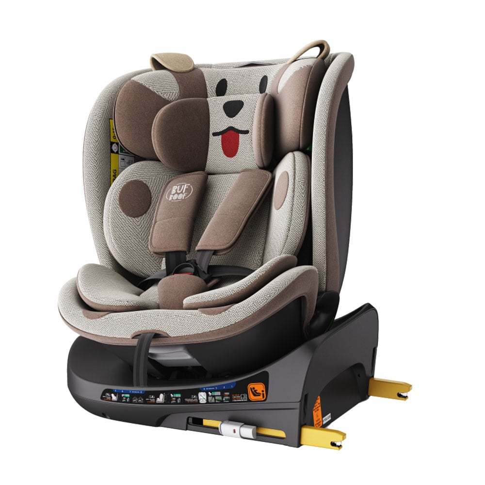 Scaun auto BUF BOOF B-Joy Deluxe rotativ 360 grade BJOYBROWNDOG, Isofix, 0-36 kg, i-Size, maro