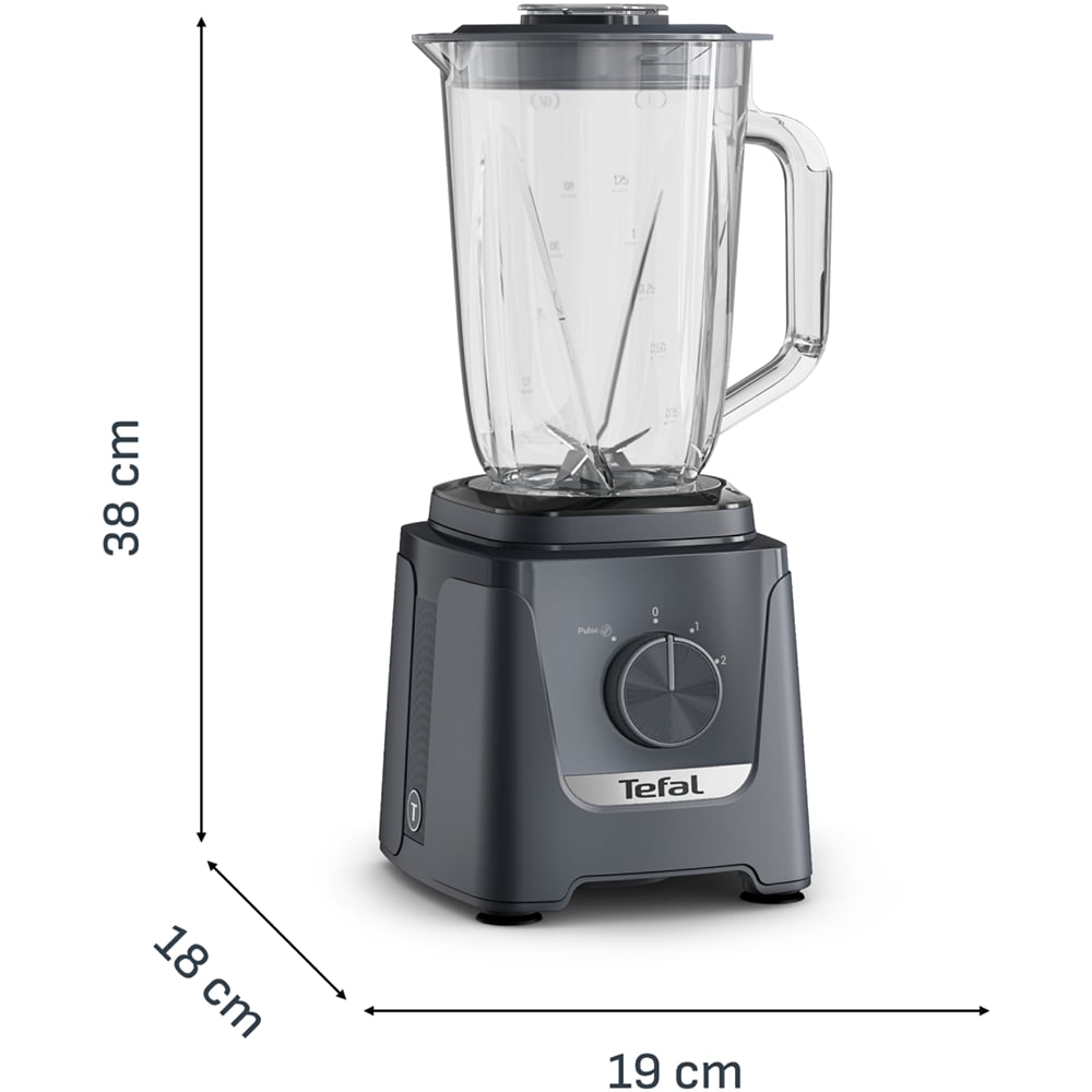 Blender TEFAL BlendForce BL585BF0, 1.25l, 600W, 2 trepte viteza, gri inchis