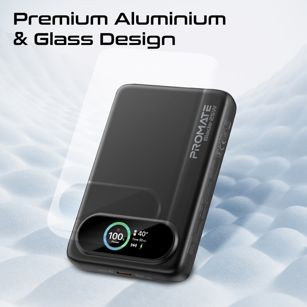Baterie externa PROMATE Blade-25W, 10000mAh, 1x USB-C, negru