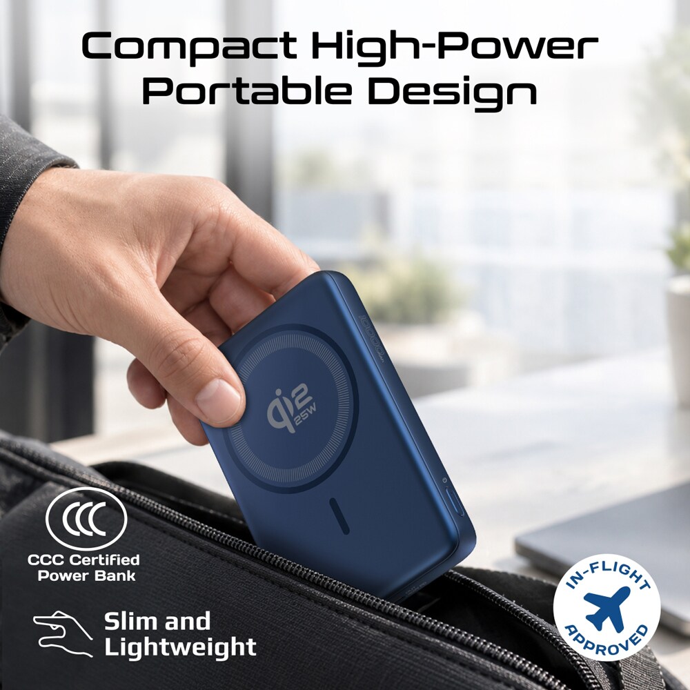 Baterie externa PROMATE Blade-25W, 10000mAh, 1x USB-C, albastru