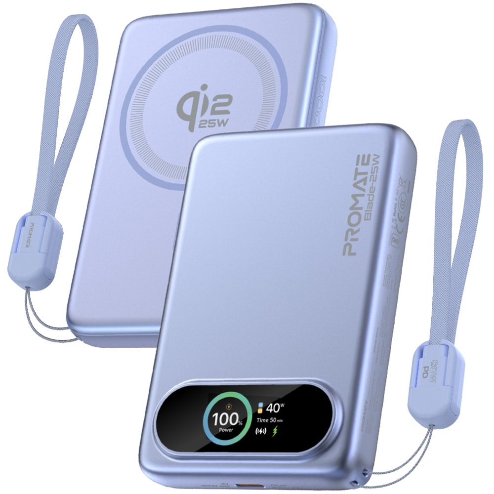 Baterie externa PROMATE Blade-25W, 10000mAh, 1x USB-C, violet