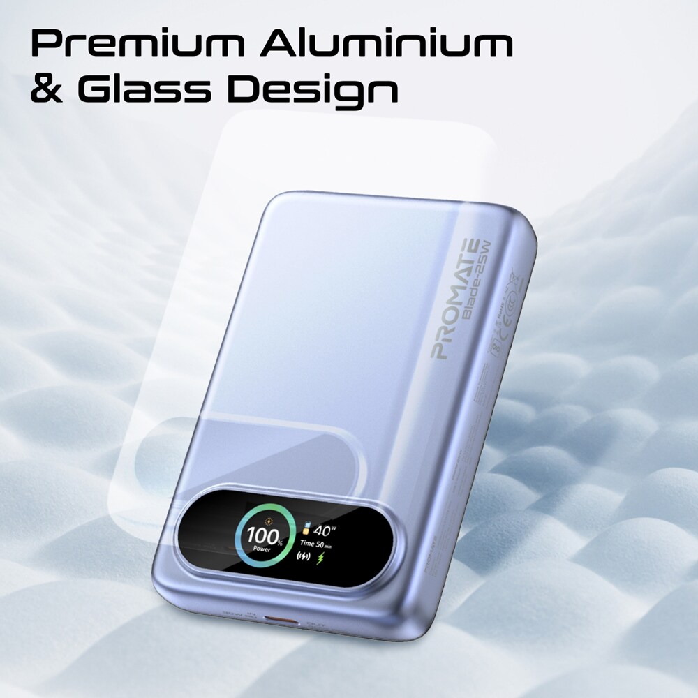 Baterie externa PROMATE Blade-25W, 10000mAh, 1x USB-C, violet