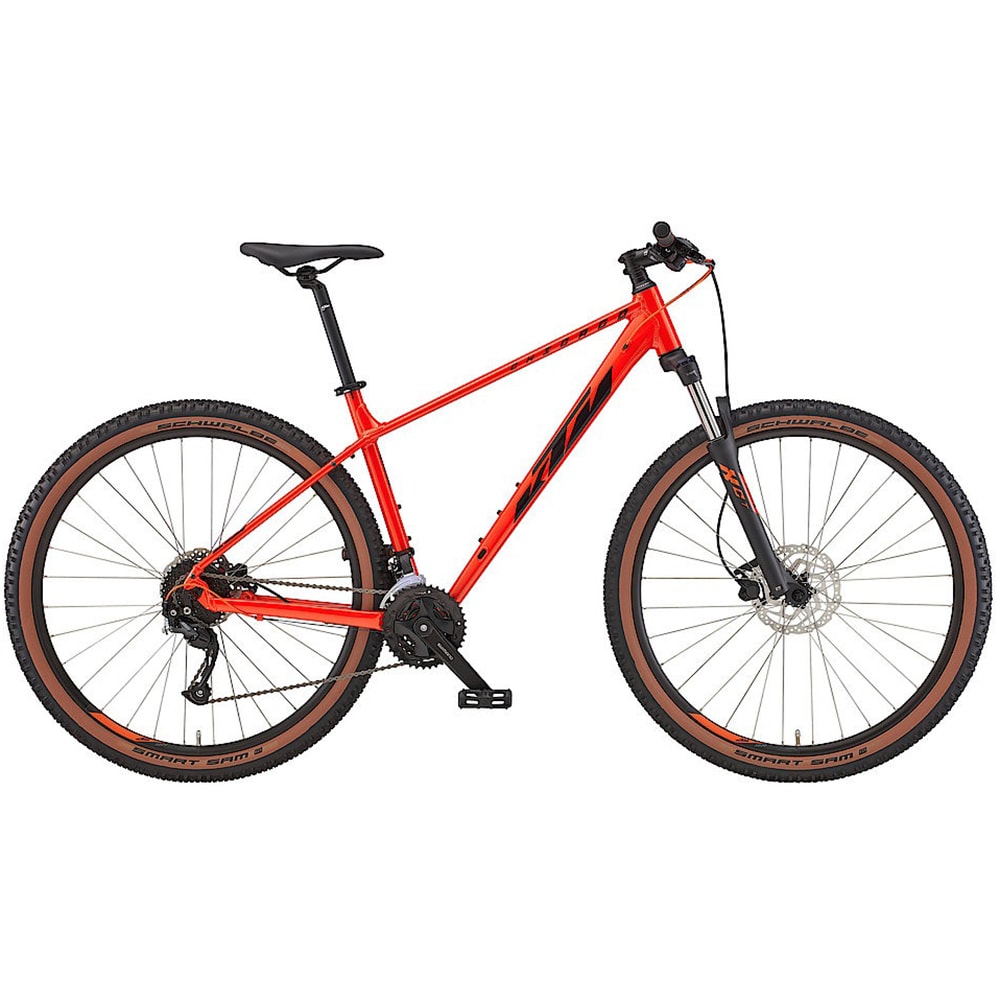 Bicicleta MTB KTM Chicago 291 L, roata 29", 27 viteze, schimbator Shimano, frana disc hidraulica, portocaliu
