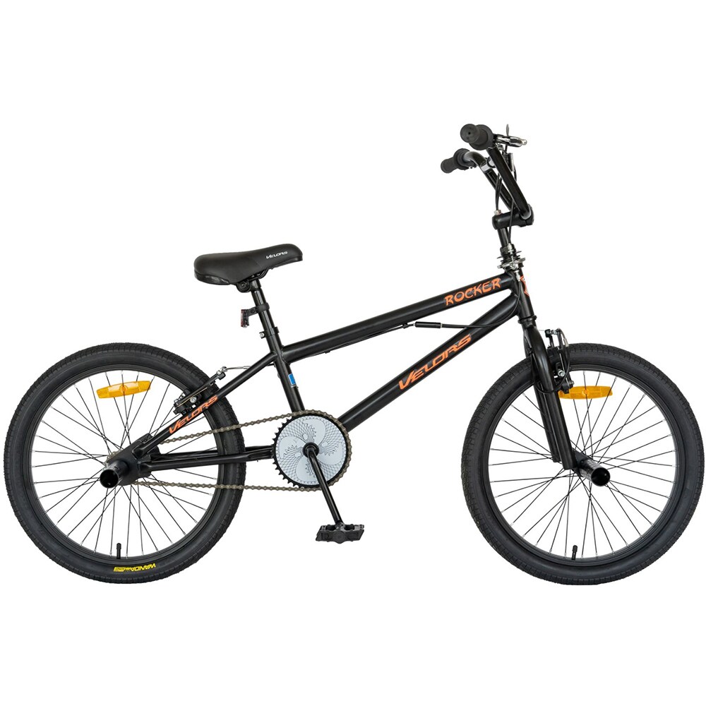 Bicicleta copii BMX VELORS Rocker V2016A, roata 20", frana V-brake, negru-portocaliu