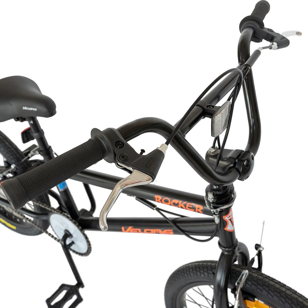 Bicicleta copii BMX VELORS Rocker V2016A, roata 20", frana V-brake, negru-portocaliu