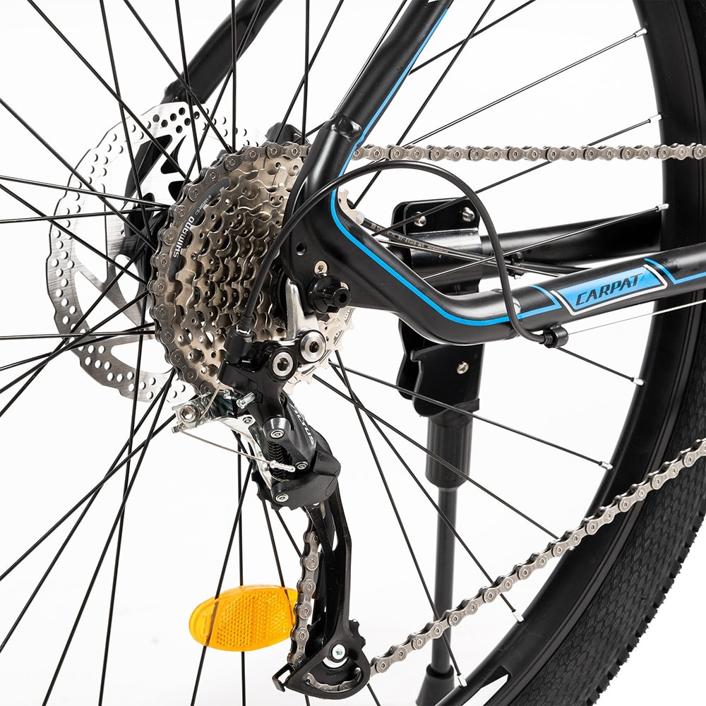 Bicicleta MTB CARPAT C2989H, roata 29", 27 viteze, schimbator Shimano, frana disc hidraulica, negru-albastru