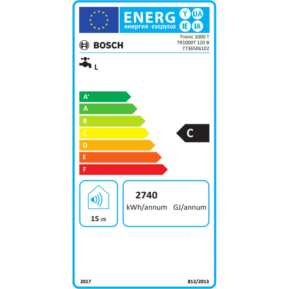 Boiler electric BOSCH TR1000T 120 B, 120l, 2000W, alb