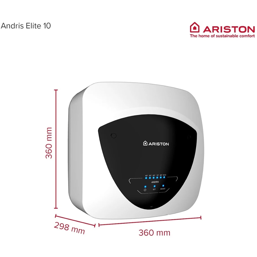Boiler electric ARISTON Andris Elite 10, 10l, 1200W, Wi-Fi, alb