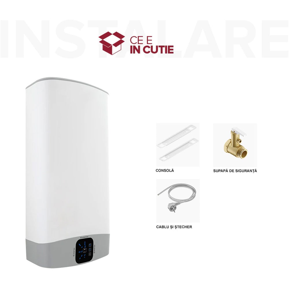 Boiler electric ARISTON Velis Evo 80 EU, 80l, 2x1500W, alb