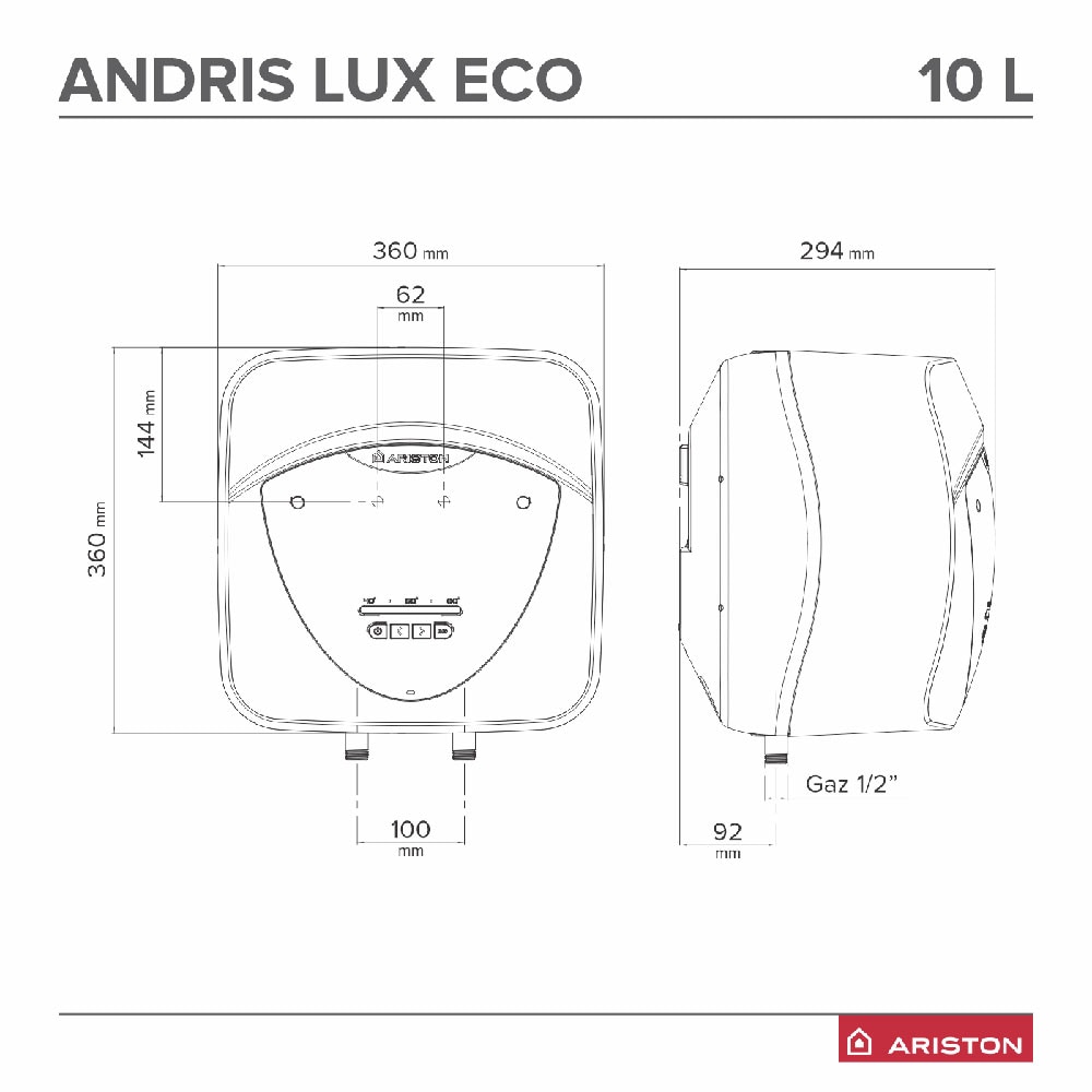 Boiler electric ARISTON Andris Lux, 10l, 1200W, alb