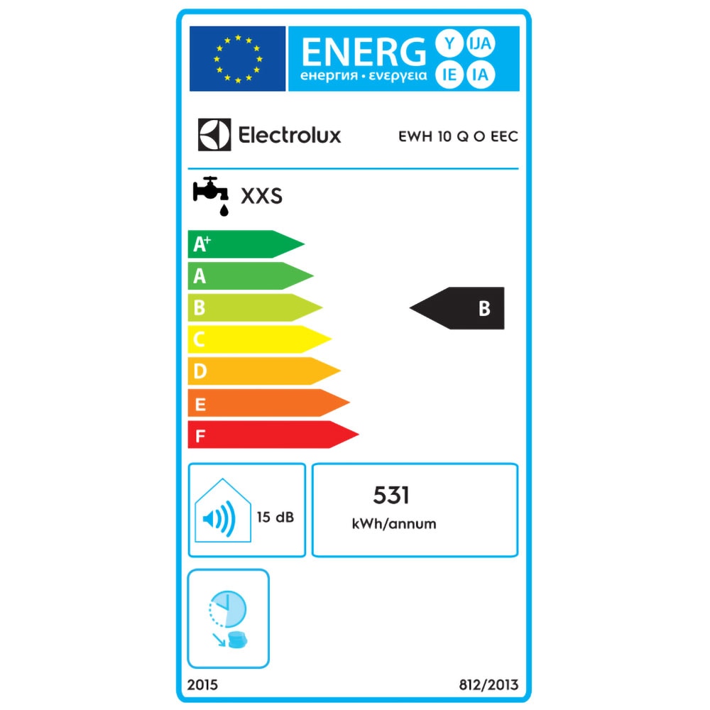 Boiler electric ELECTROLUX EWH 10 Q O EEC, 10l, 2000W, alb