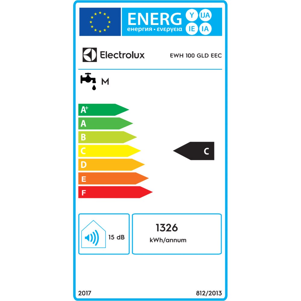 Boiler electric ELECTROLUX EWH GLD 100, 100l, 2000W, alb