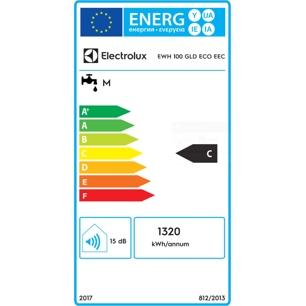 Boiler electric ELECTROLUX EWH GLD ECO 100, 100l, 2000W, alb