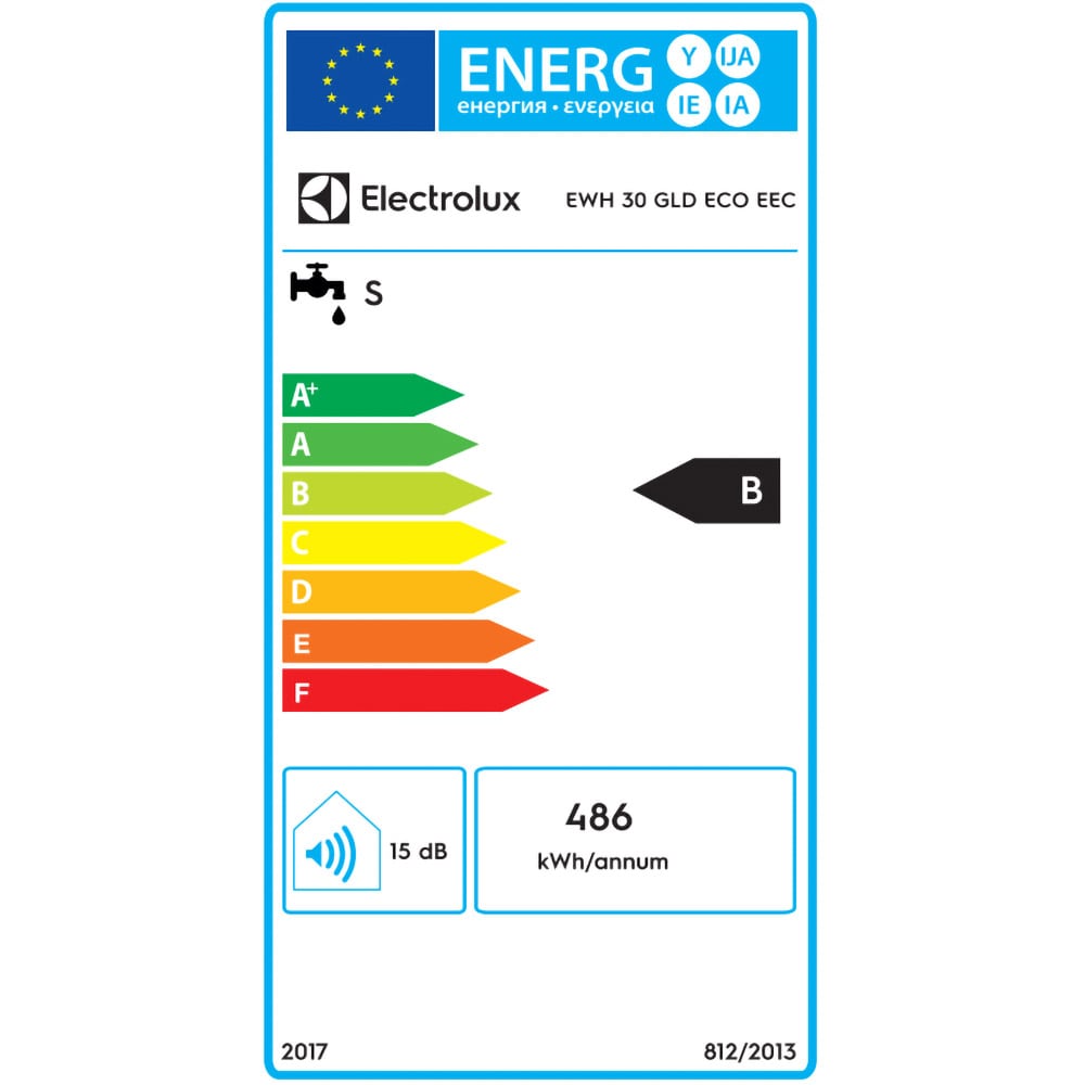 Boiler electric ELECTROLUX EWH GLD ECO 30, 30l, 2000W, alb
