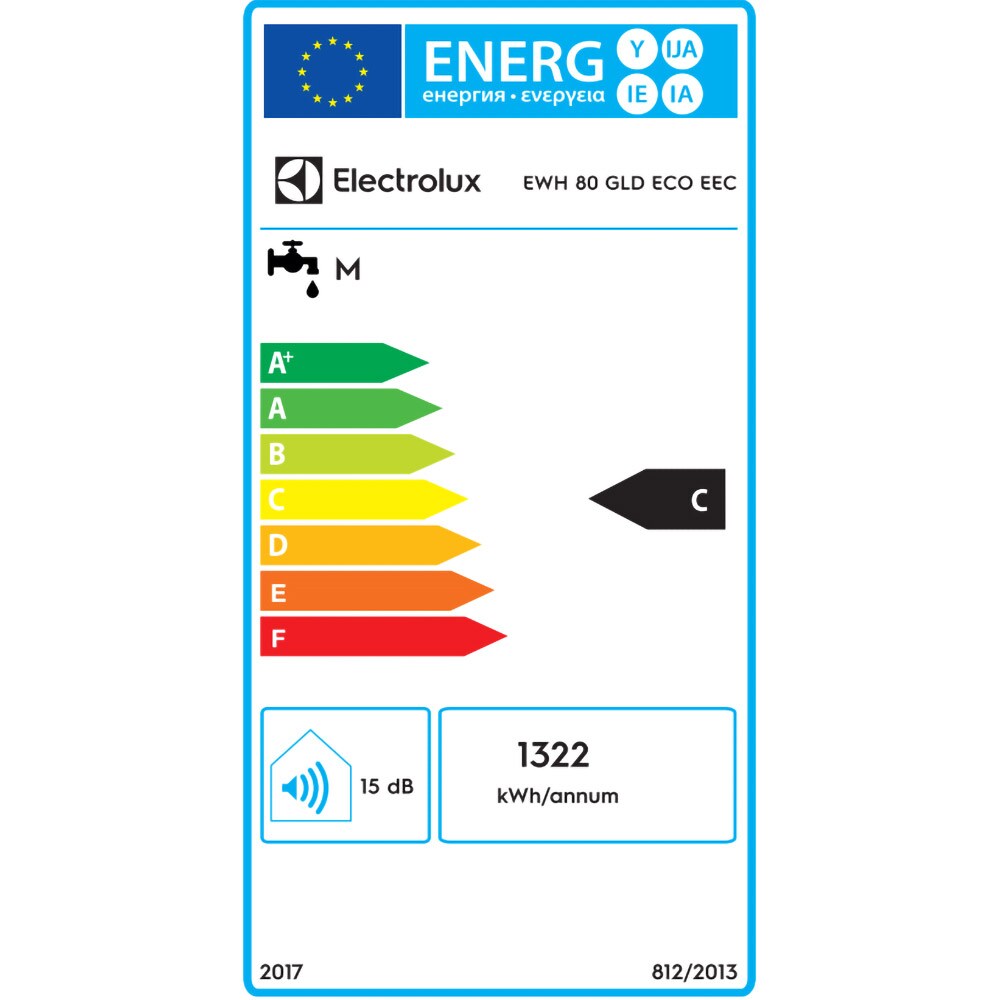 Boiler electric ELECTROLUX EWH GLD ECO 80, 80l, 2000W, alb