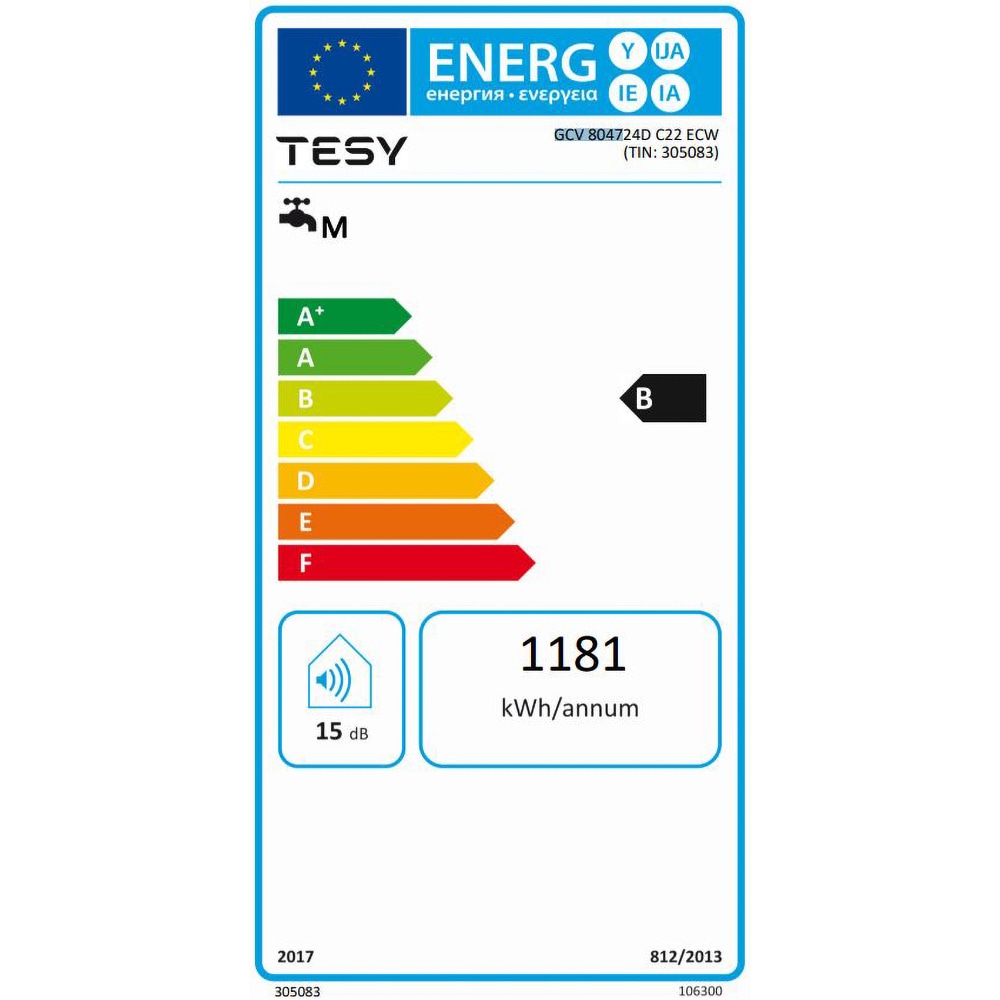 Boiler electric TESY Modeco Ceramic GCV 8047 24D C21 TS2R, 80l, 2400W, alb