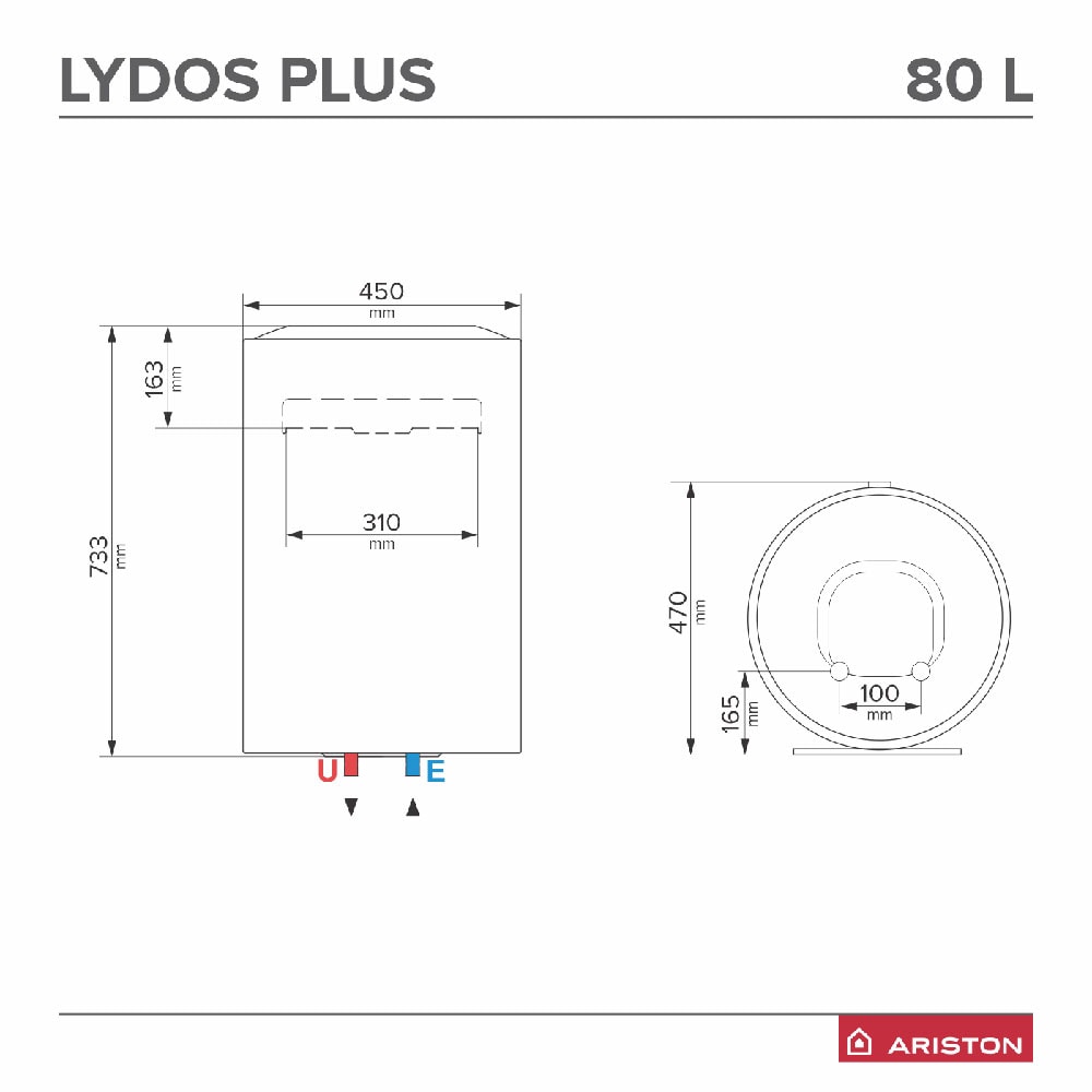 Boiler electric ARISTON Lydos Plus, 80L, 1800W, alb