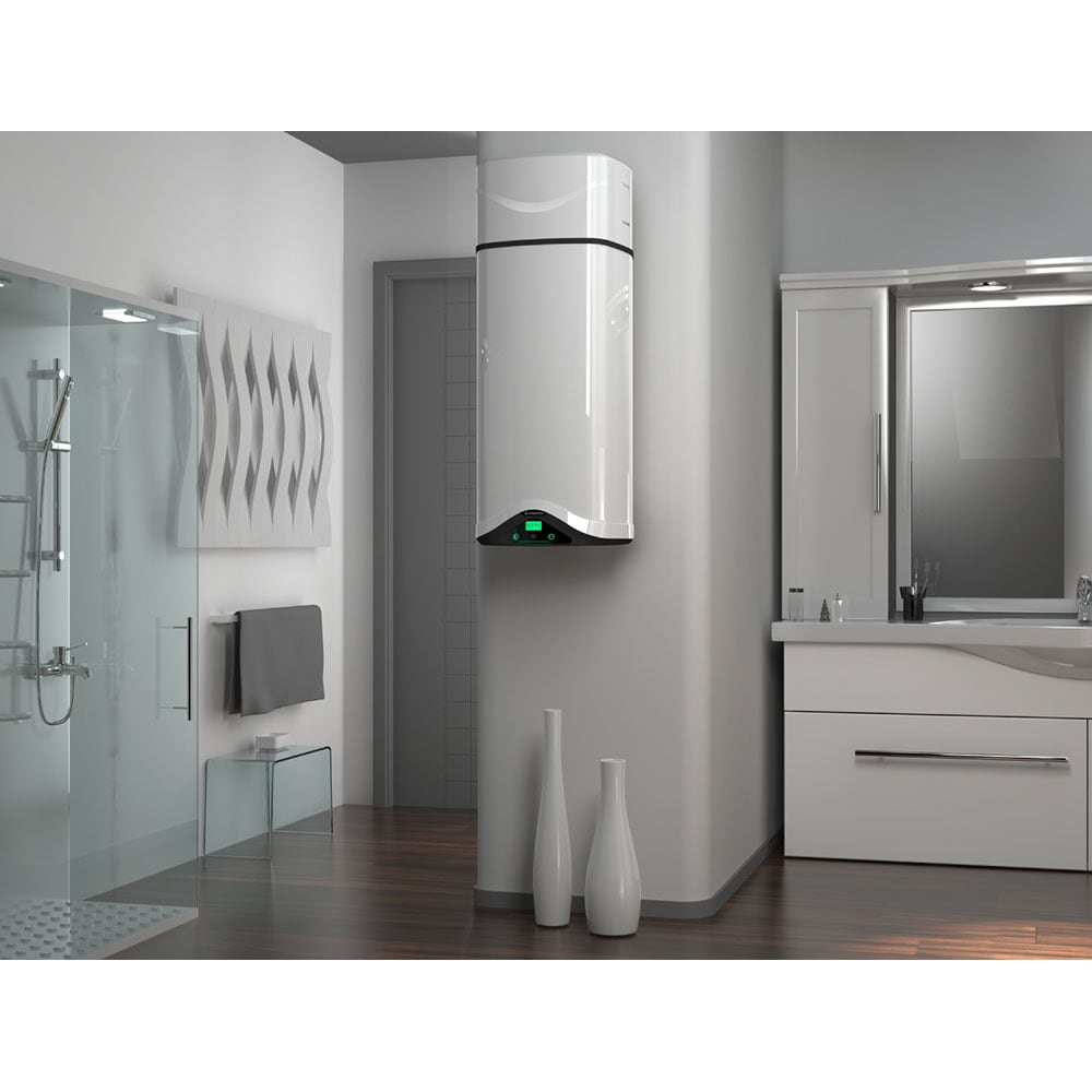 Boiler electric cu pompa de caldura ARISTON Nuos Evo A+, 110l, 1200W, alb