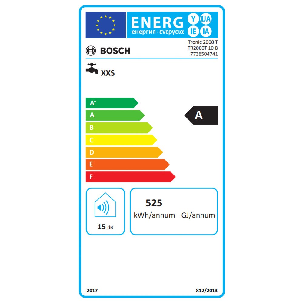 Boiler electric BOSCH TR2000T 10B, 10l, 1500W, deasupra chiuvetei, alb