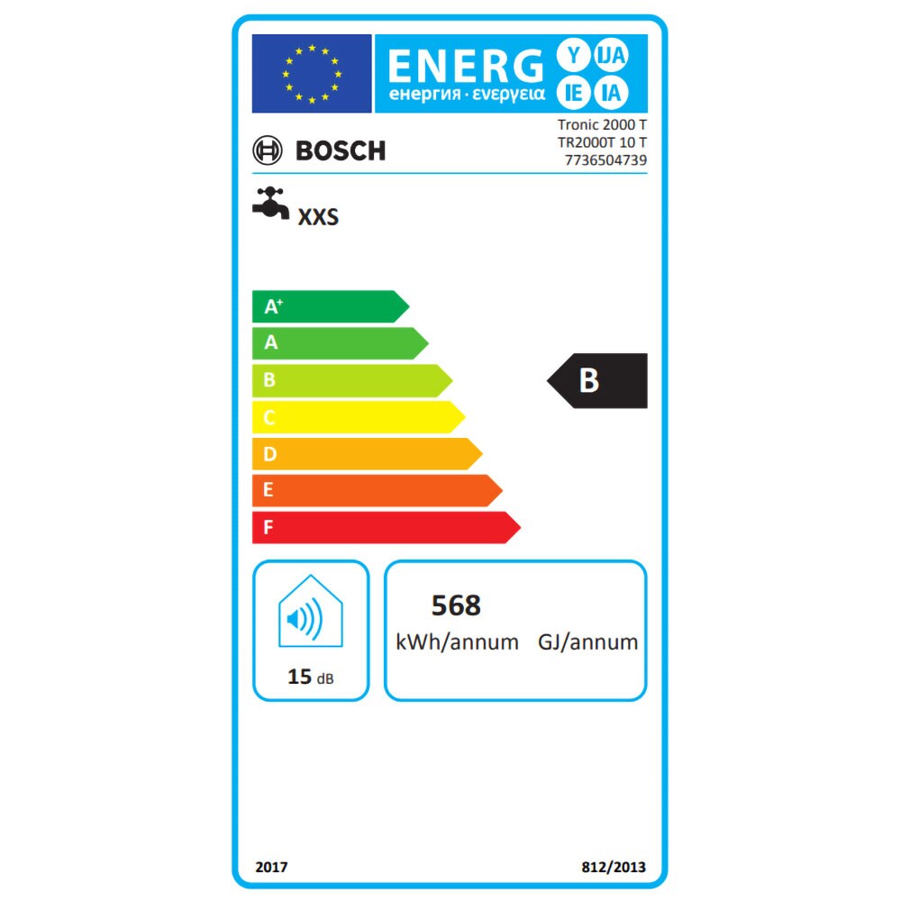 Boiler electric BOSCH TR2000T 10T, 10l, 1500W, sub chiuveta, alb