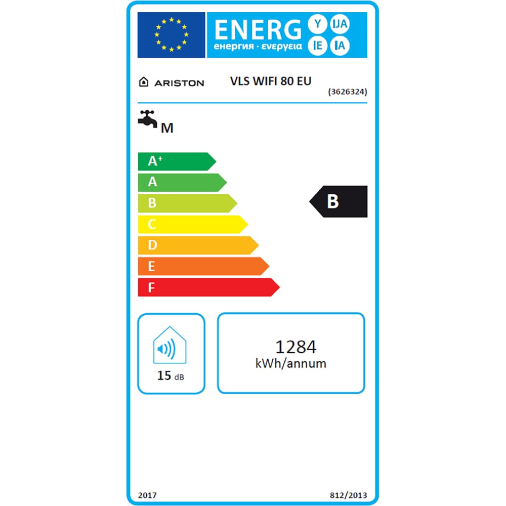 Boiler electric ARISTON Velis Evo, Wi-Fi, 80l, 2 x 1500W, gri metalic