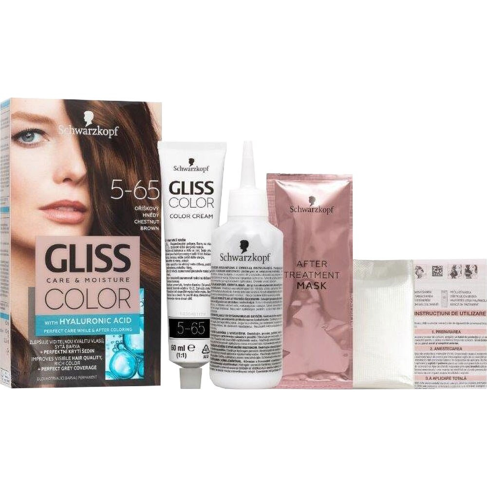 Vopsea de par SCHWARZKOPF Gliss Color, 5-65 Saten Castaniu, 143ml