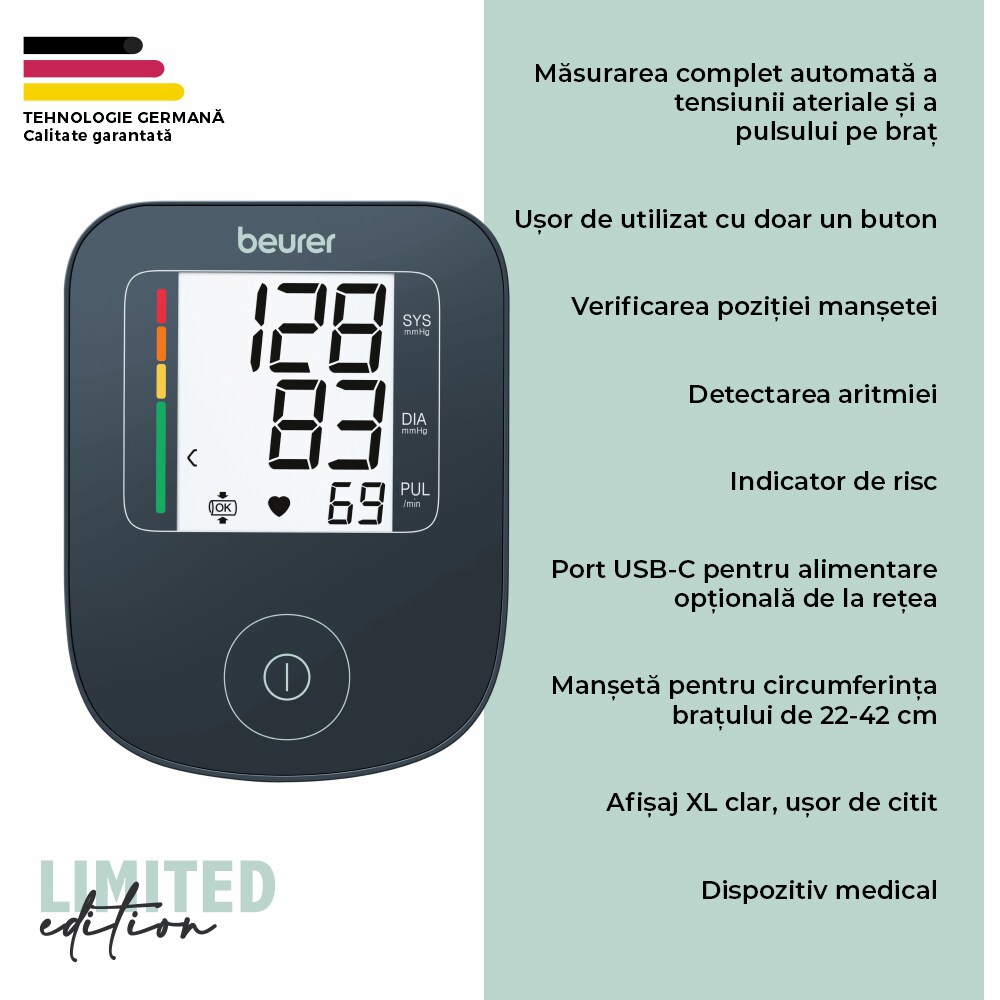Tensiometru digital de brat BEURER BM23 LE, negru