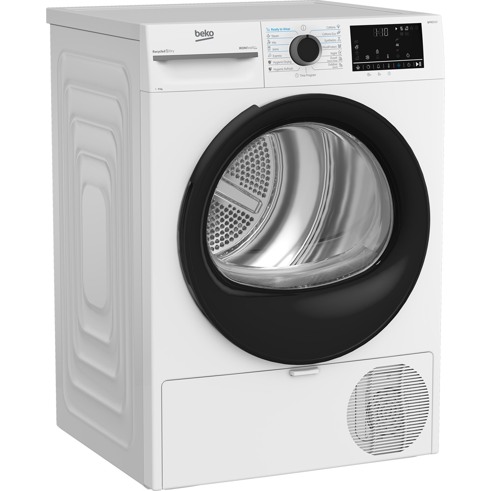 Uscator de rufe BEKO BM3T41233WB EU, Pompa de caldura, 11 kg, 15 programe, Clasa D, alb