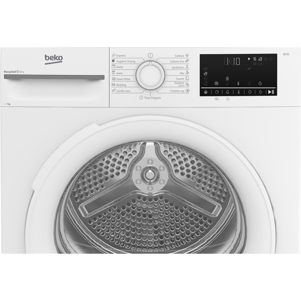 Uscator de rufe BEKO BM3T4723WW EU, Pompa de caldura, 7 kg, 15 programe, Clasa D, alb