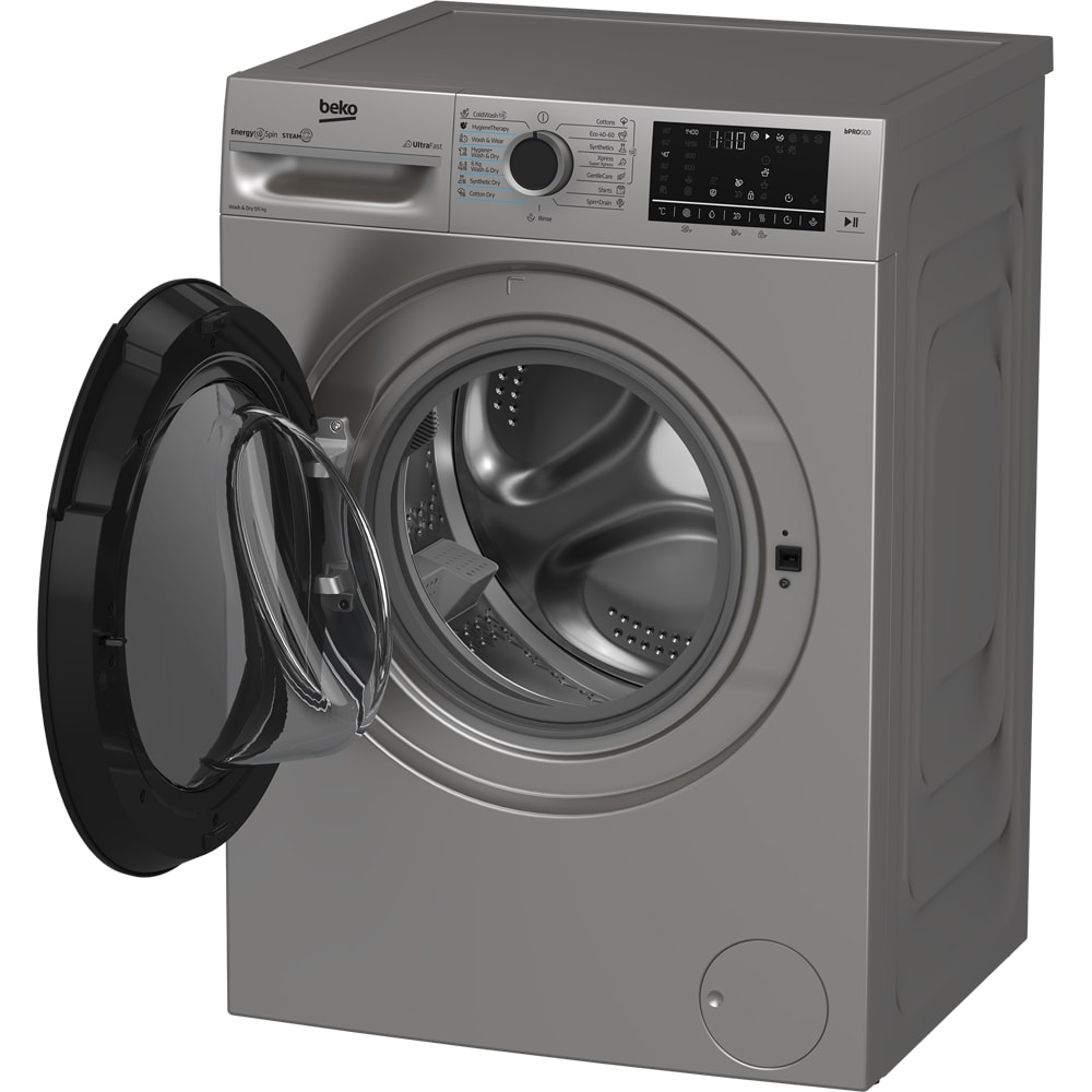 Masina de spalat rufe frontala cu uscator BEKO BM5DFT49442GB, SteamCure, 9/6 kg, 1400rpm, Clasa A/D, gri