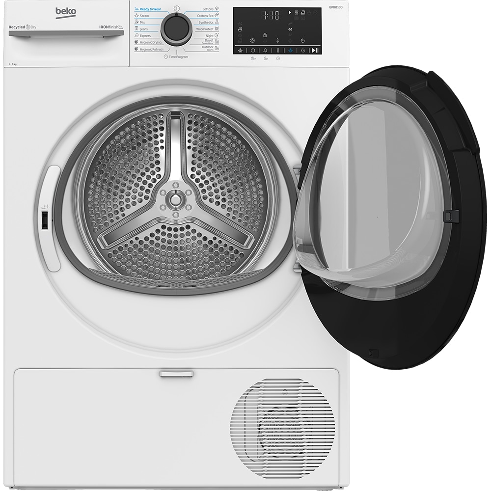 Uscator de rufe BEKO BM5T49243W, Pompa de caldura, 9 kg, 15 programe, Clasa C, alb