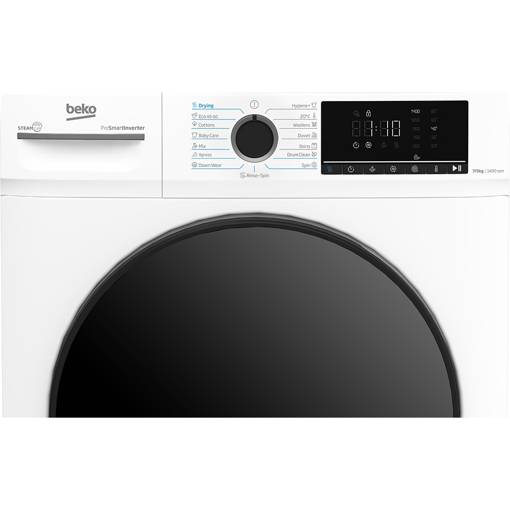 Masina de spalat rufe frontala cu uscator BEKO BMM5DFO5741W, SteamCure, 7/5 kg, 1400rpm, Clasa A/D, alb