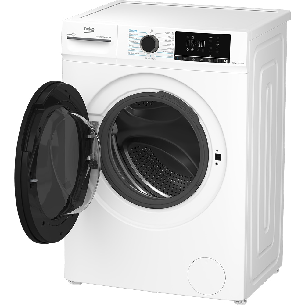 Masina de spalat rufe frontala cu uscator BEKO BMM5DFO5741W, SteamCure, 7/5 kg, 1400rpm, Clasa A/D, alb