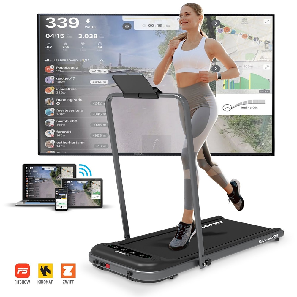 Banda de alergat LOTTO EasyRun 200, viteza maxima 10km/h, greutate suportata 100kg, negru