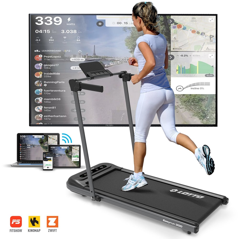 Banda de alergat LOTTO EasyRun 300, viteza maxima 10km/h, greutate suportata 100kg, negru
