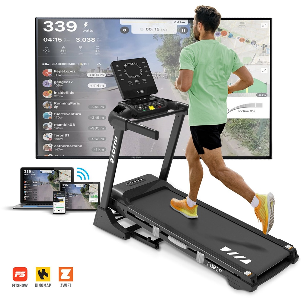 Banda de alergat LOTTO Forza, viteza maxima 18km/h, greutate suportata 120kg, negru