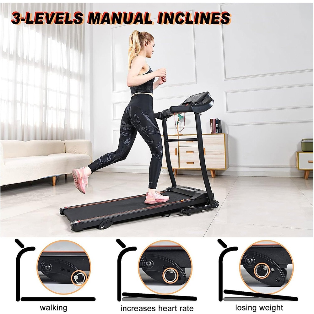 Banda de alergat LOTTO Optima, viteza maxima 10km/h, greutate suportata 100kg, negru