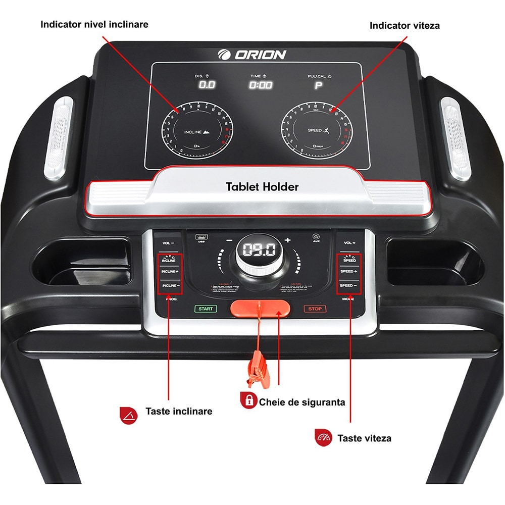 Banda de alergat ORION RACE Y1000, Viteza maxima 20km/h, Greutate suportata 150 kg
