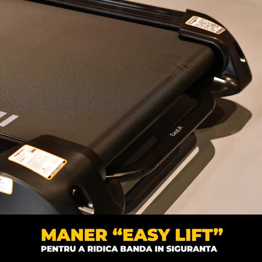 Banda de alergat PROGRESSIVE Run3500, viteza maxima 18 km/h, greutate suportata 130 kg, gri-negru