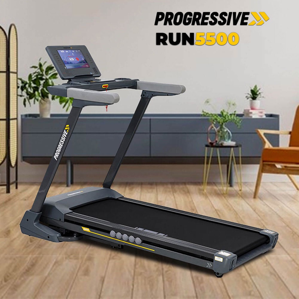 Banda de alergat PROGRESSIVE Run5500, viteza maxima 18 km/h, greutate suportata 130 kg, gri-negru