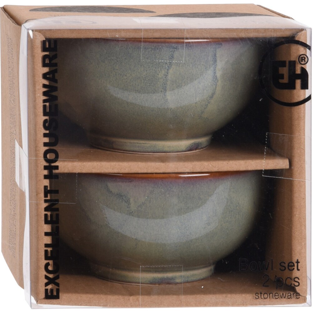 Set boluri EXCELLENT HOUSEWARE Q94000050, 2 piese, 0.32l, ceramica, albastru