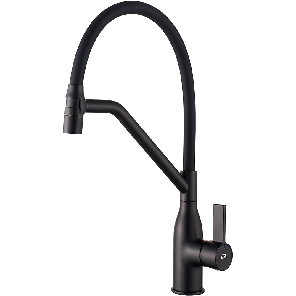 Baterie bucatarie LAVEO Botta B45 B78D, pipa flexibila, alama, negru