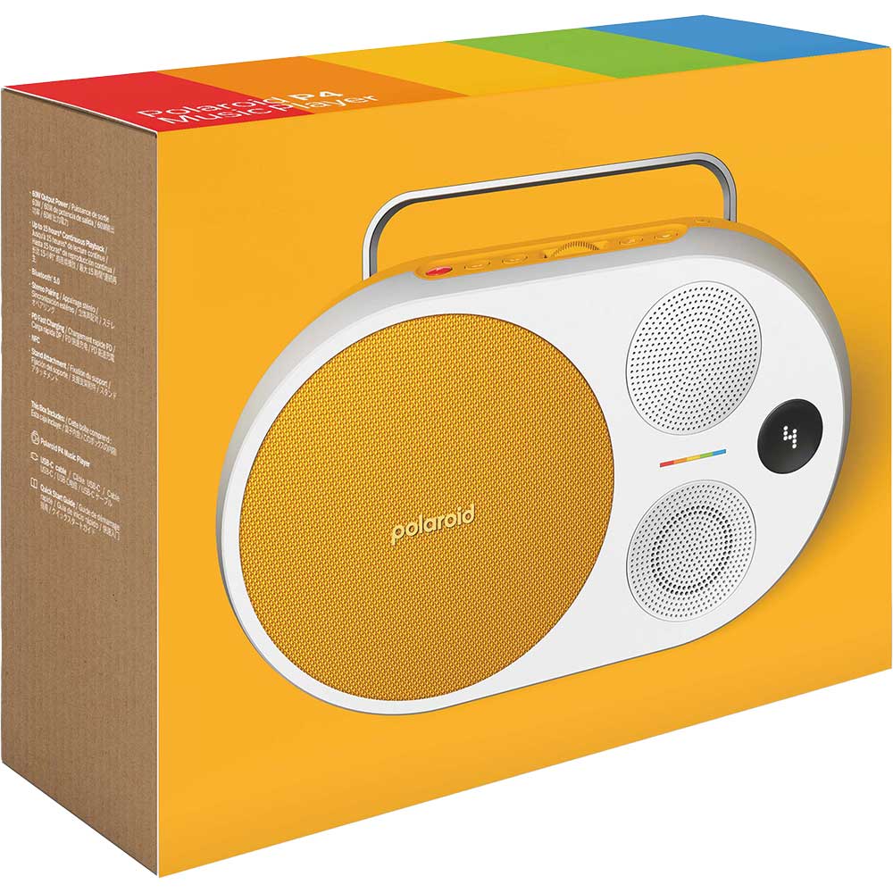 Boxa portabila POLAROID P4, 60W, Bluetooth, galben-alb