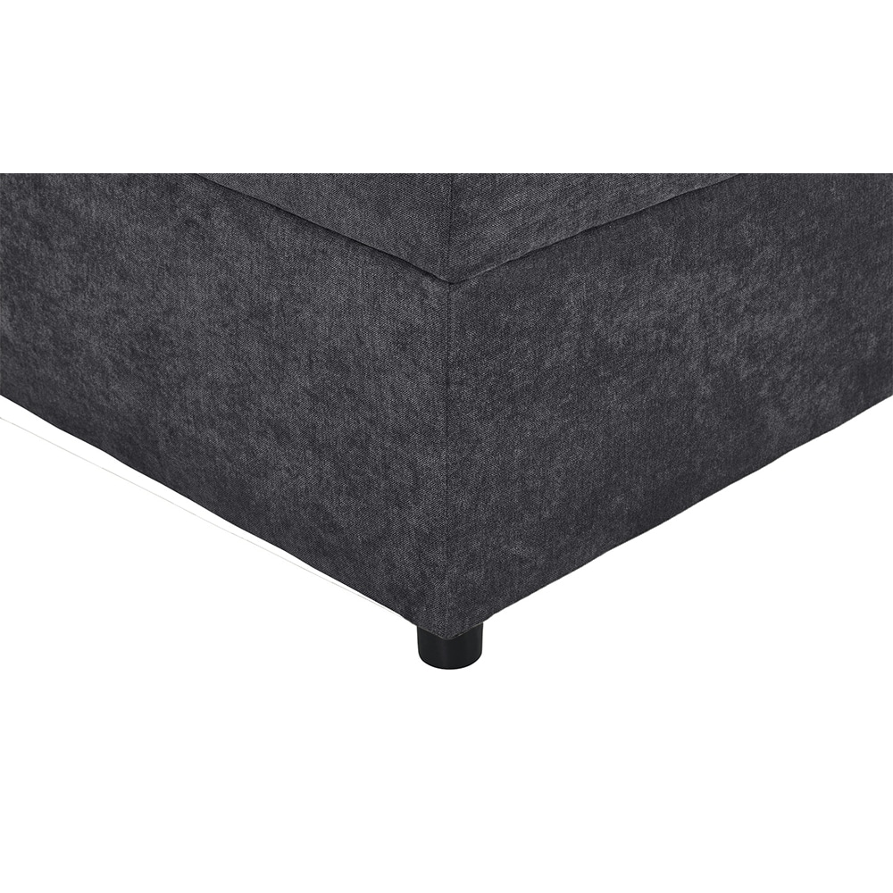 Pat tapitat Gibson, saltea, lada depozitare, 140 x 200 cm, gri inchis