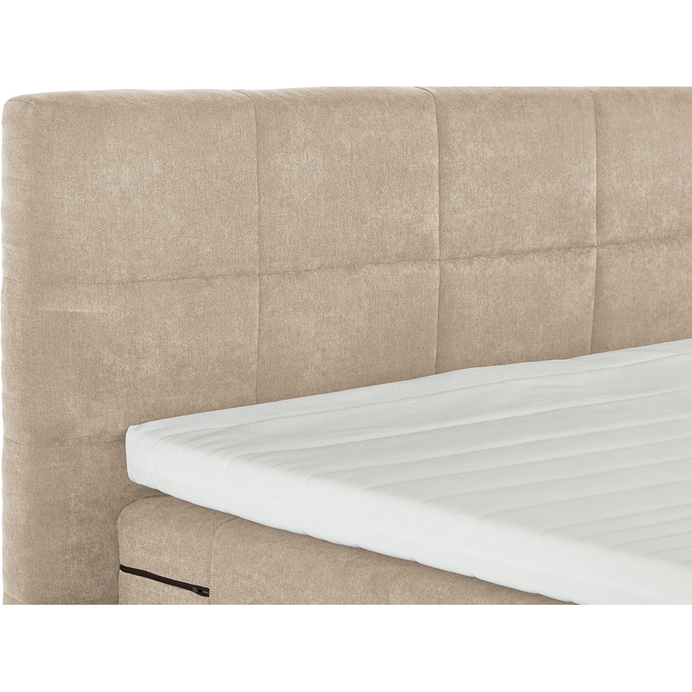 Pat tapitat Gibson, saltea, lada depozitare, 140 x 200 cm, bej