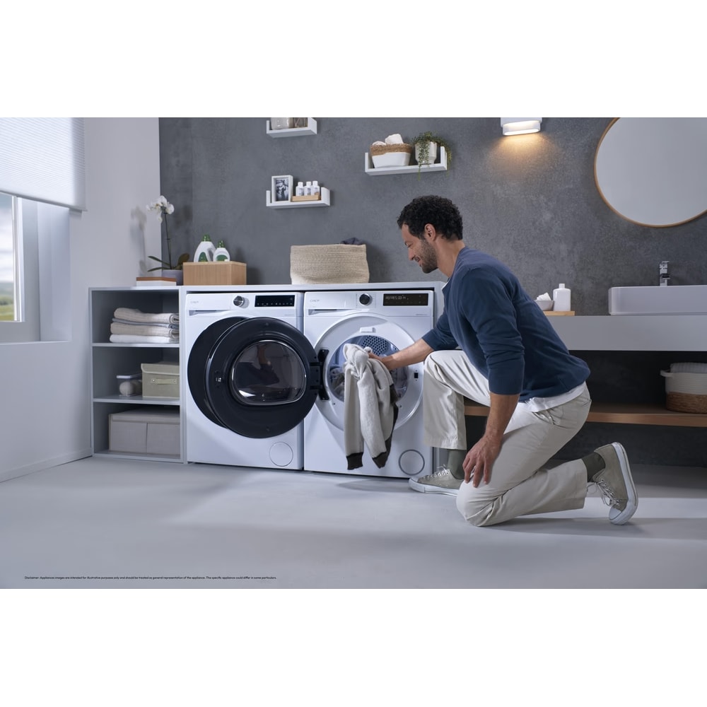 Uscator de rufe CANDY BP 10N2BXCT-S, Pompa de caldura, 10 kg, 16 programe, Clasa D, Wi-Fi, alb