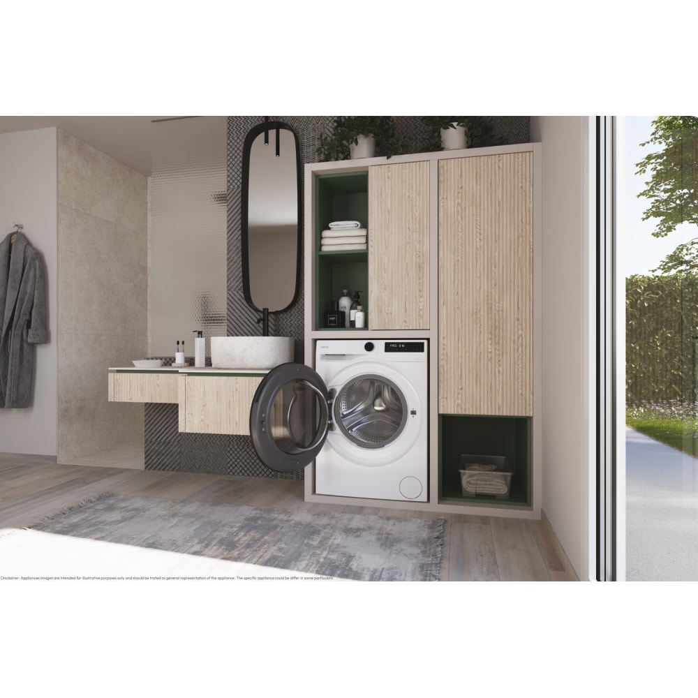 Masina de spalat rufe frontala slim CANDY ProWash 550 BP 48SBL6-S, Steam, 8 kg, 1400rpm, Clasa A, Wi-Fi, alb